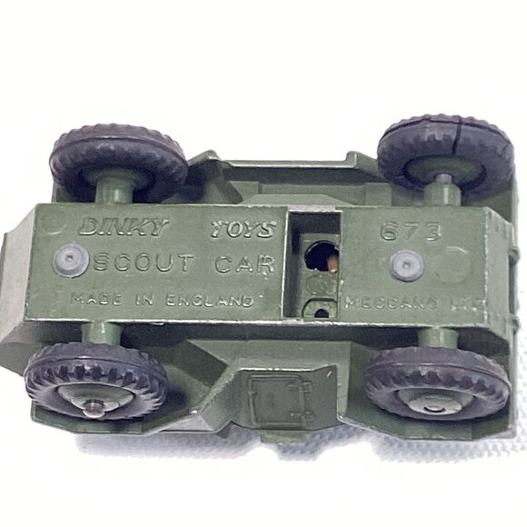 Vtg Dinky Toys Military Scout Car 673 Driver And Soldier Made in England Meccano - Picture 10 of 11